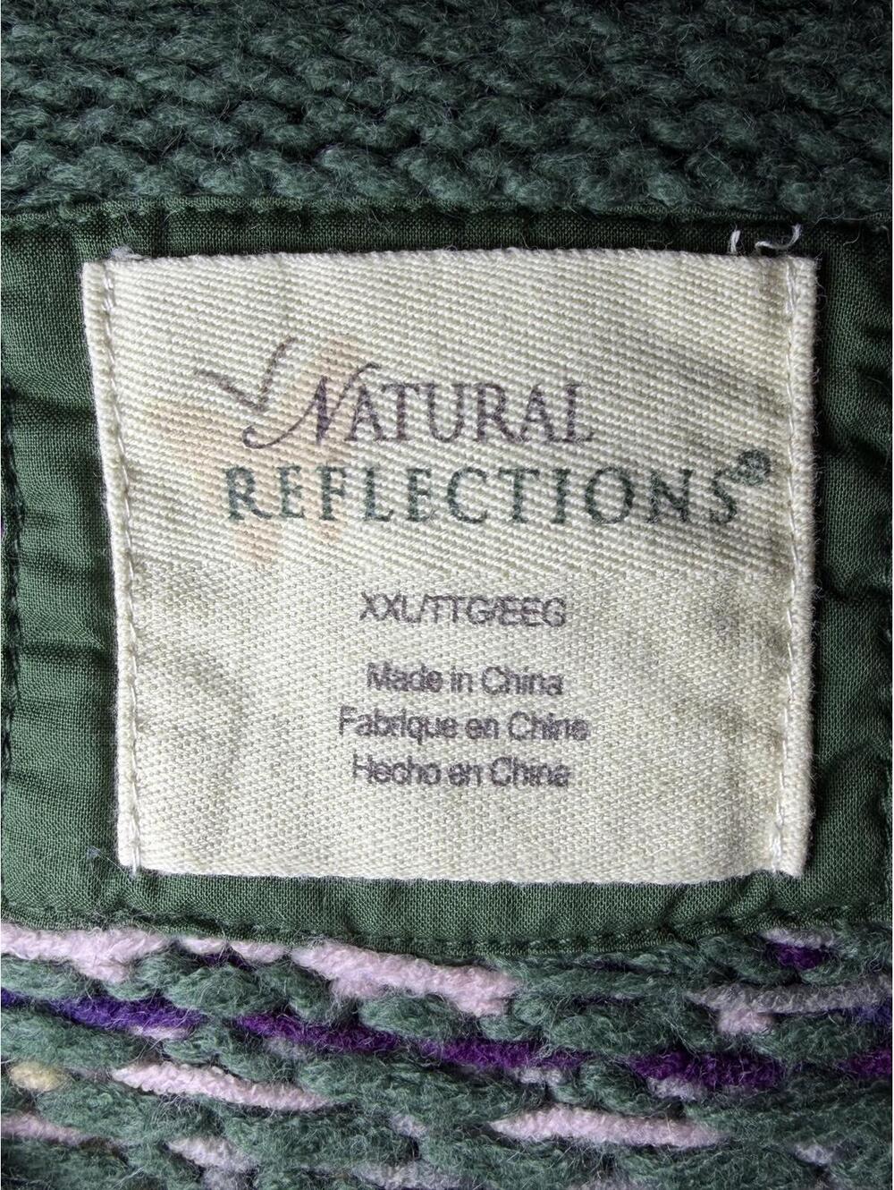 Vintage Natural Reflections Green Fair Isle Knit Sweater Pullover Cozy Winter 2X - Picture 4 of 7